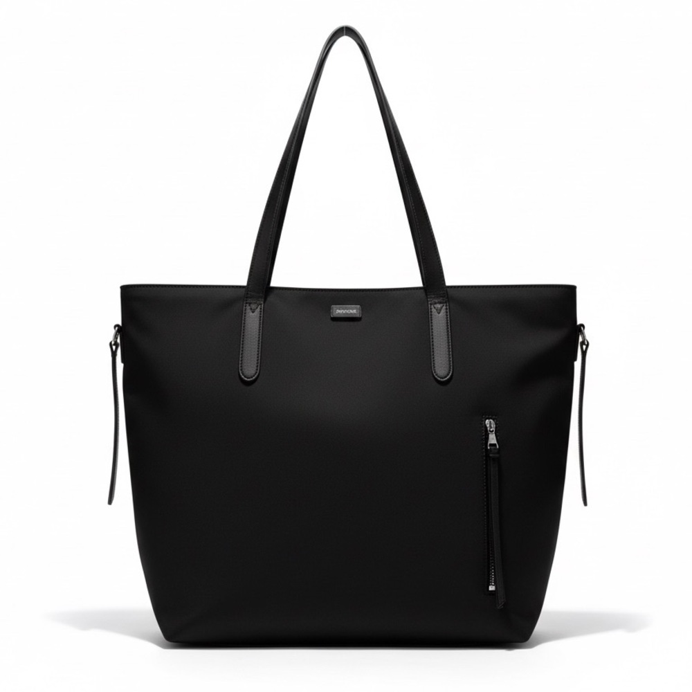 Botkier New York Black Nylon Large Tote Bag Work Laptop Shoulder Bag Zip Pocket - Picture 10 of 10